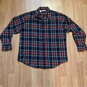 Rafaella Women’s 100% Cotton Button Down Plaid Flannel Top Size 8 Holiday Colors